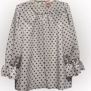 Kate Spade White Top with Black Polka Dots XL